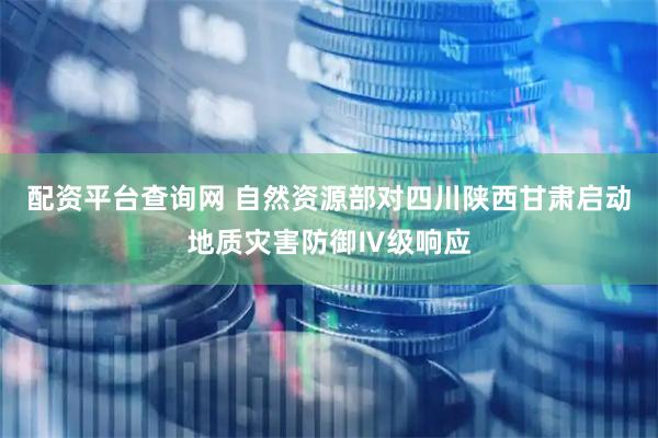 配资平台查询网 自然资源部对四川陕西甘肃启动地质灾害防御Ⅳ级响应