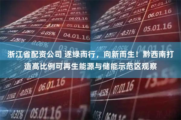 浙江省配资公司 逐绿而行，向新而生！黔西南打造高比例可再生能源与储能示范区观察